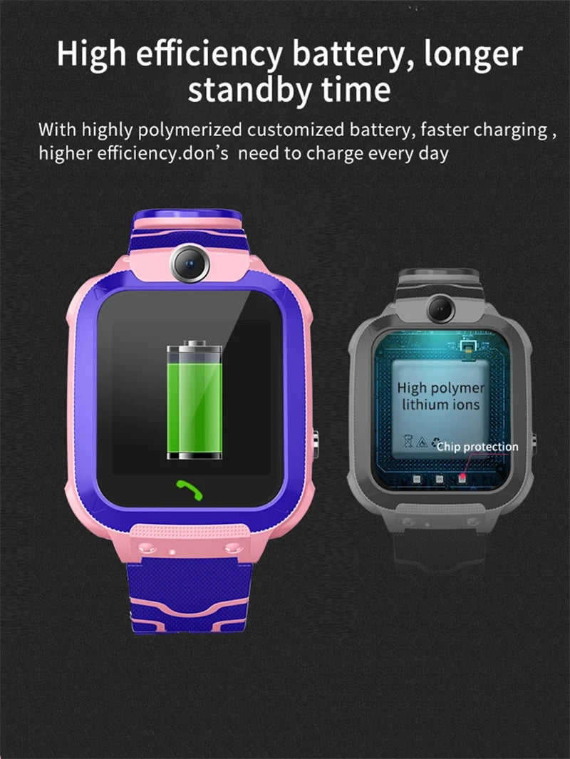 Lenovo 2026 5G Kids Smart Watch Sim Card Call SOS GPS Location Child Smart Watch Camera Waterproof Watch For Boys Girls Present
