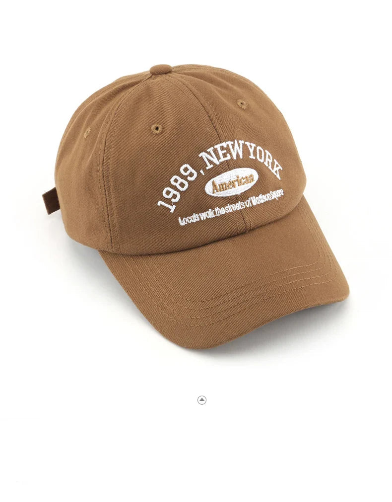 Korean Retro Baseball Hat Women's Autumn Winter Versatile Ins Street Letter Embroidered Caps Summer Couple Men