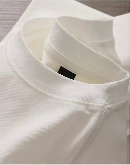 American Casual White T-shirt Men's Autumn 2025 New 100% Cotton Oversize Long sleeved Sports Gym T-shirt Y2k Tops Men clothing