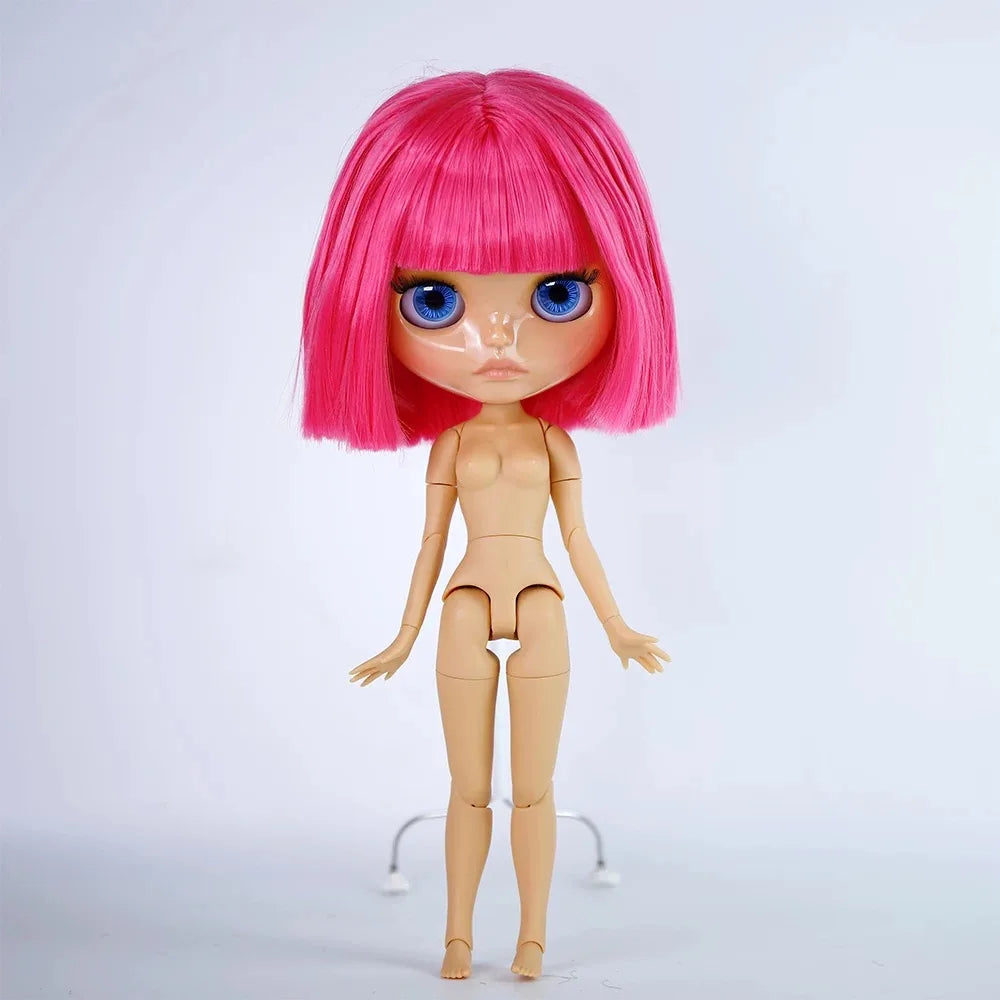 ICY DBS Blyth Doll Tan Skin Matte Face Glossy Face Pouting Lips 30CM BJD 19 Joints Body Doll DIY Make Up Costume Doll Gift Toy