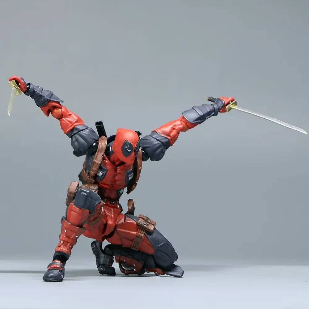 AMAZING YAMAGUCHI Deadpool & Wolverine 2.0 Grey Action Figure Mutants Joint Movable KAIYODO Wade Model Movie Toys for Kids Gift