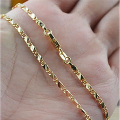 Exquisite Fashion 18K Gold Filled Necklace For Women Men Size 16-30 Inch Jewelry