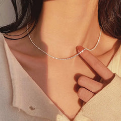 Silver Colour Sparkling Clavicle Chain Choker Necklace For Women Fine Jewelry