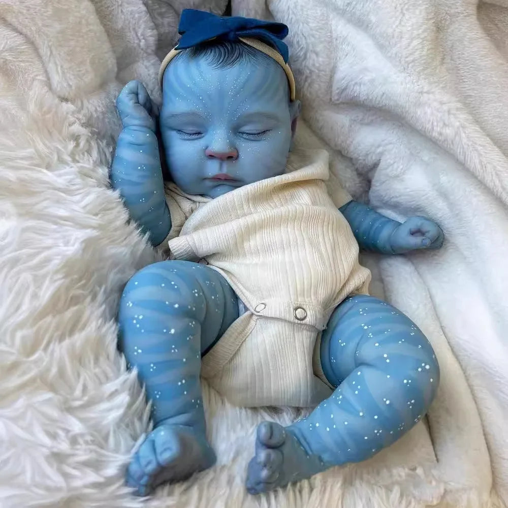 NPK 19inch Hand made high quality detailed painting Peaches Avatar  Lifelike Real Soft Body small doll cute handy baby