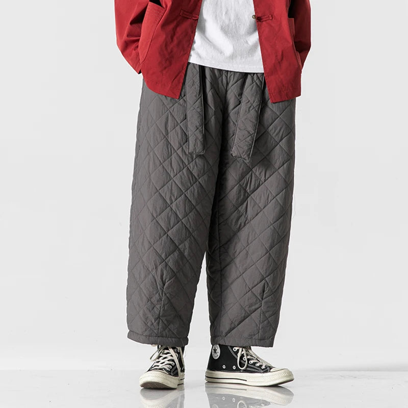 Winter Thicken Cotton Padded Pants Men Casual Warm Trousers Ankle Length