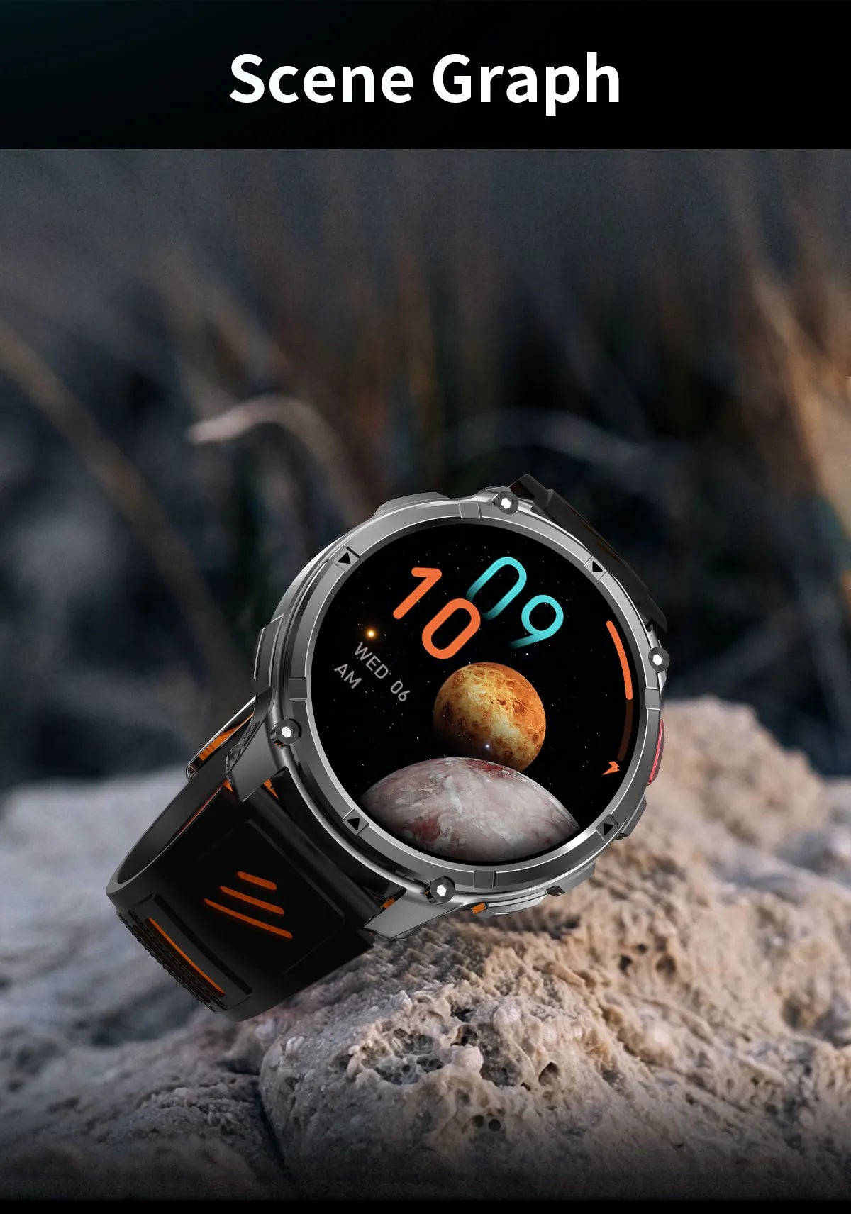 New T-Rex3 1100mAh Large Battery Durable Adult Smart Watch 1.7-inch GPS trackr Compass 5ATM Waterproof BT Call Sports Smartwatch