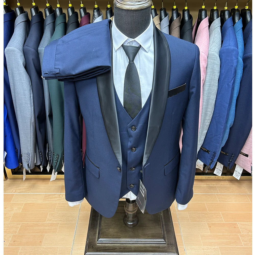 Tuxedo for Mens: Men Wedding Suit Prom Dress Jacket+Pants+Vest Men Suit Set