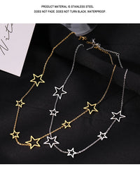 Stainless Steel Necklaces Exquisite Stars Choker High-end Sense Pendants Collar Kpop