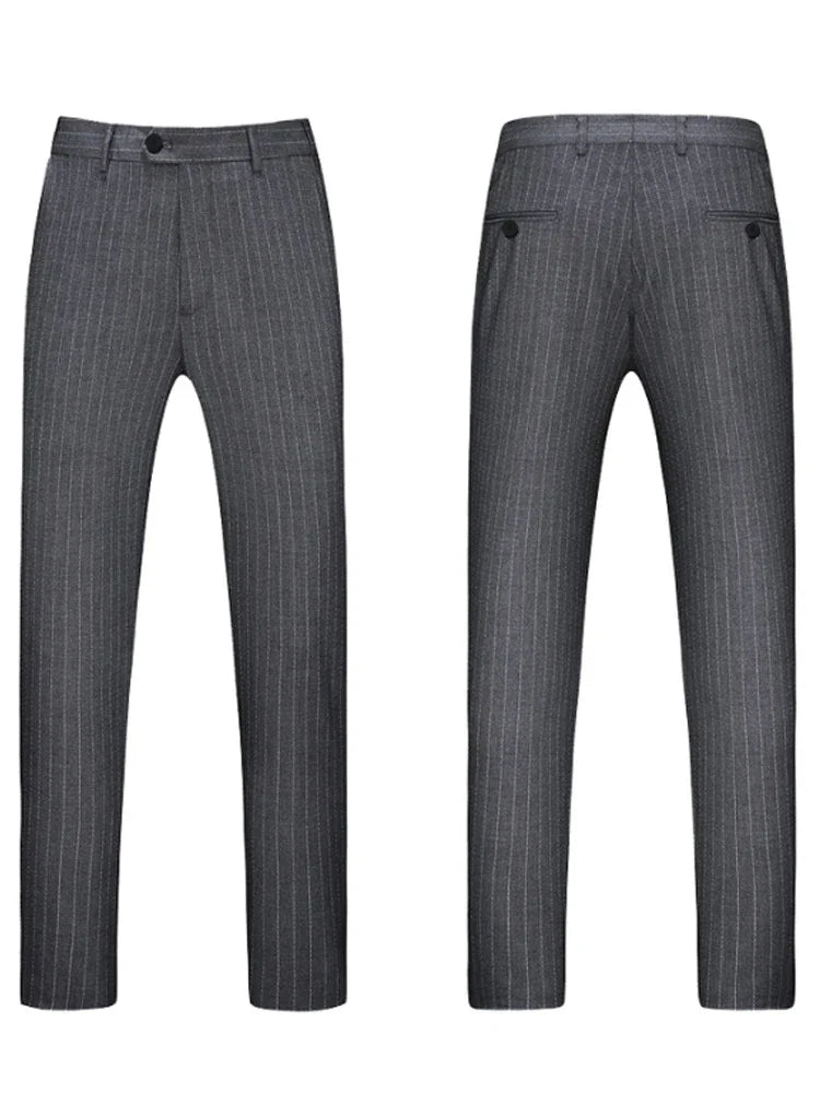 Tuxedo for Mens: Suits Double-breasted Slim Men's Suits Striped Business Professional