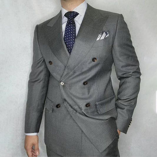 Tuxedo for Mens: 2 Pieces Men Suits For Wedding Jacket Pants Groom Peak Lapel