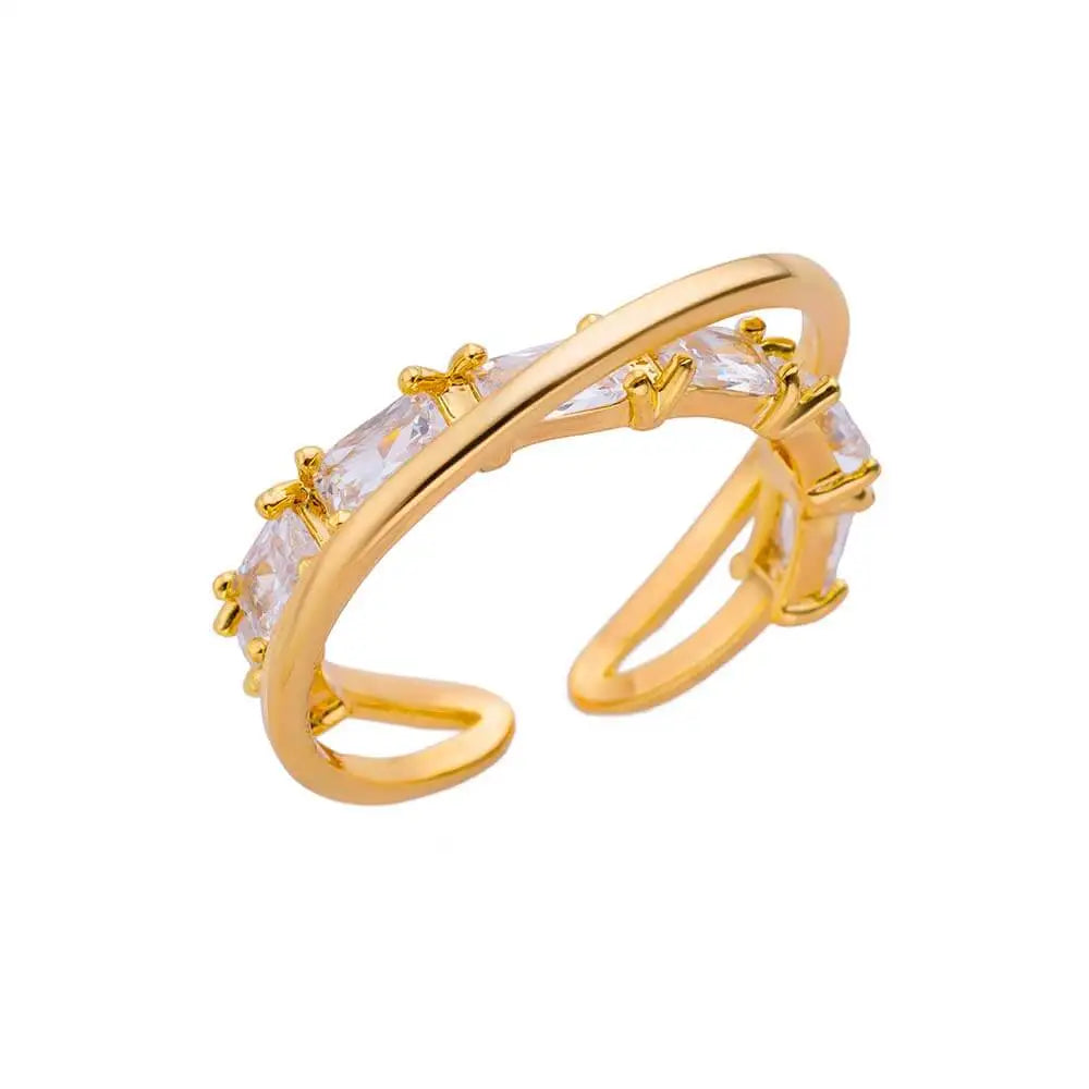 Wedding Rings For Women Gold Color Open Finger Ring Party Jewelry