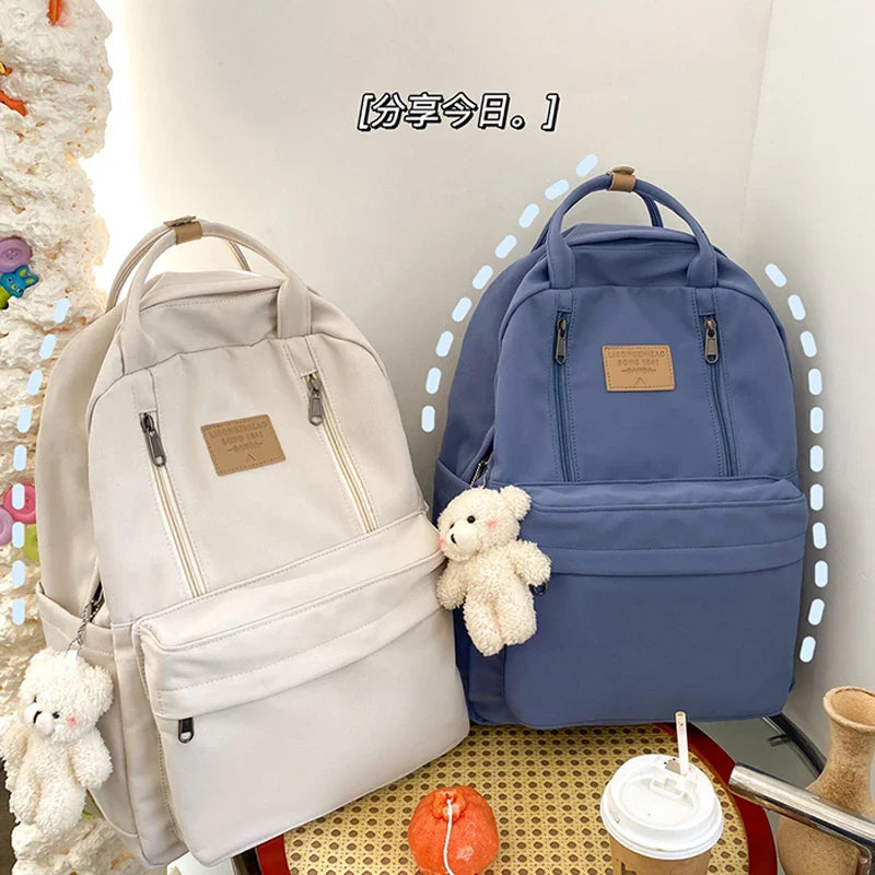 DIEHE Solid Color Women Backpack High Quality Youth Waterproof Backpacks for Teenage Girls Female School Shoulder Bag Bagpack