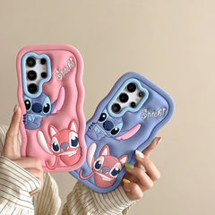 Cartoon Stereoscopic Disneys Stitch Angel Phone Case for Samsung Galaxy