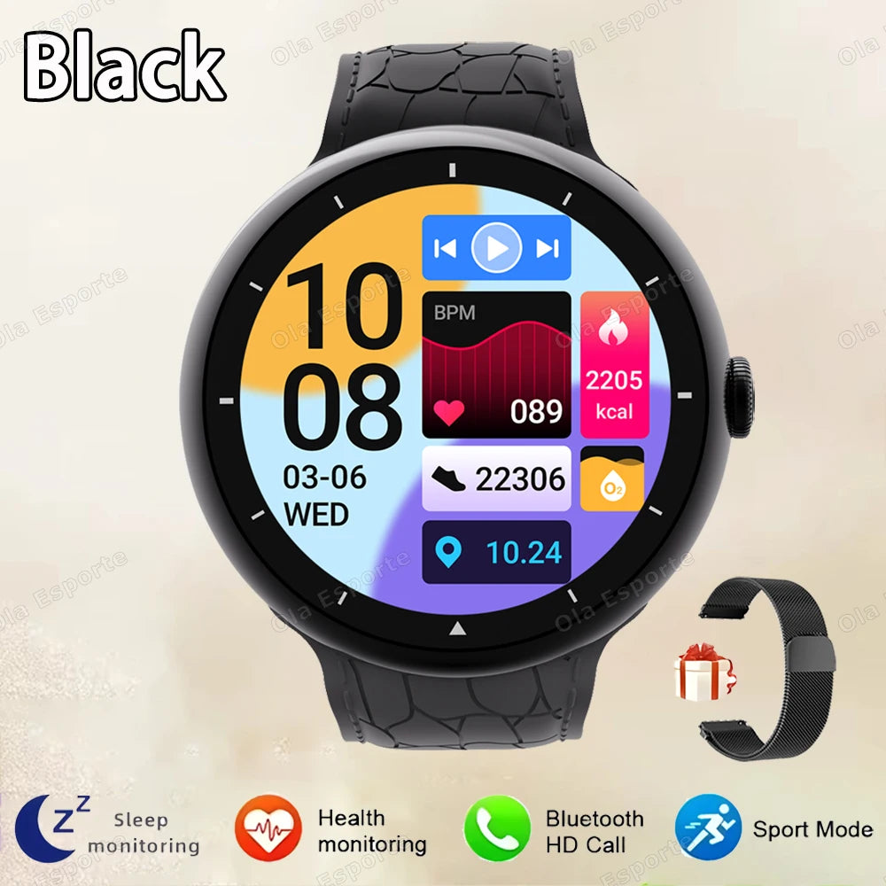 New Smart Watch Women AMOLED Screen Bluetooth Call NFC GPS Tracker Compass Sport Watches Fitness Clock Men Smartwatch Waterproof
