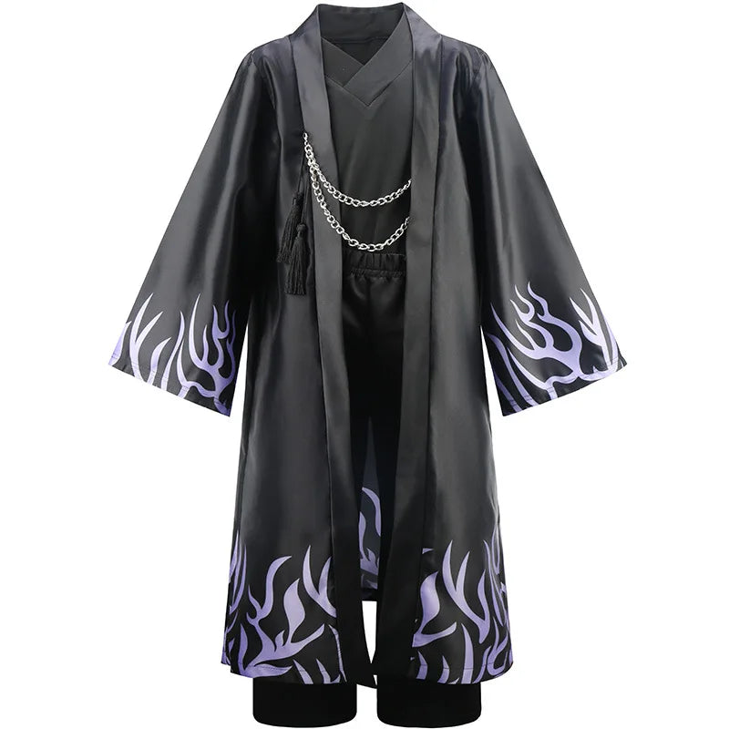 Kids Kpop Jinu Cosplay Saja Boys Costume Demon Black Coat Tops With Pants For Children Halloween Party Hunters Carnival Outfits