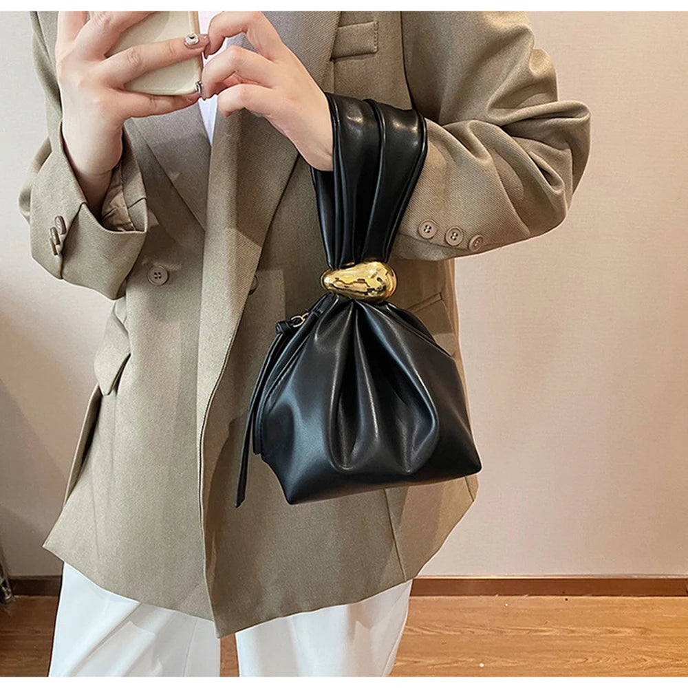 Underarm Pleated cloud bag for Women Fashion Designer Female Retro Shoulder Bag