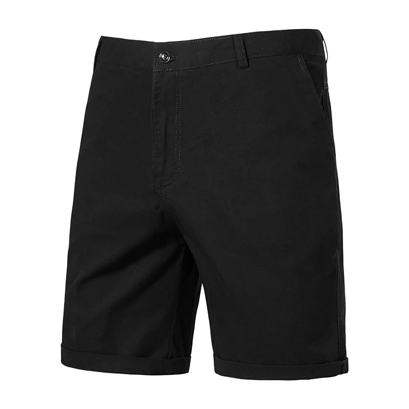 8 Colors Mens Cotton Casual Shorts Summer Business Casual Knee Pants Classic Khaki American Style Streetwear Golf Shorts Beige