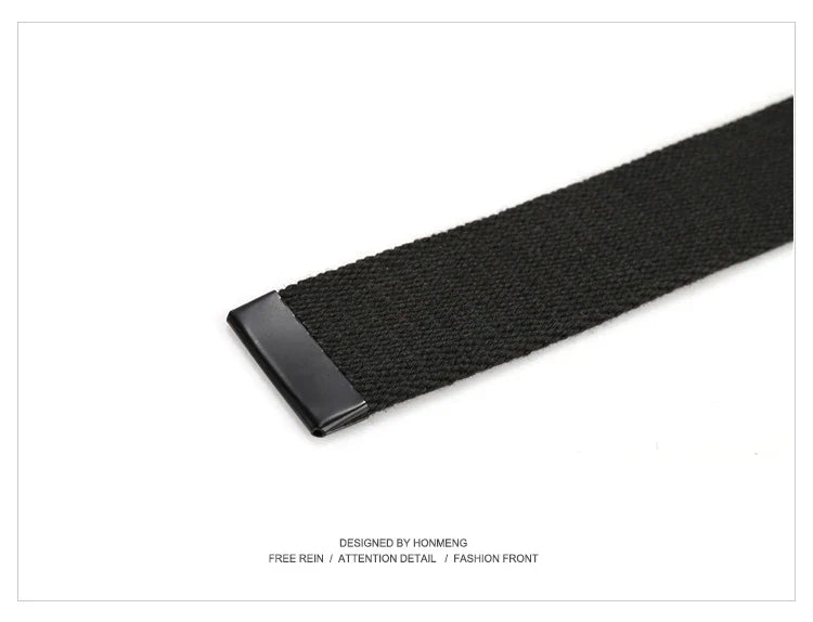 New Unisex Automatic Buckle Fashion Nylon Belt Classic Popular Casual Light Practical Woven Smooth Women Men Canvas Belt 3.8cm