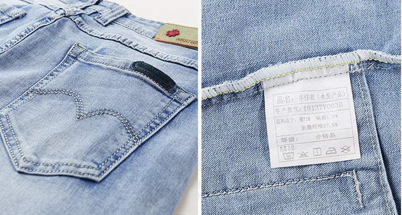 Spring Autumn Denim Suit Men's Slim Micro-stretch Two-piece Spring and Autumn Jacket Jeans