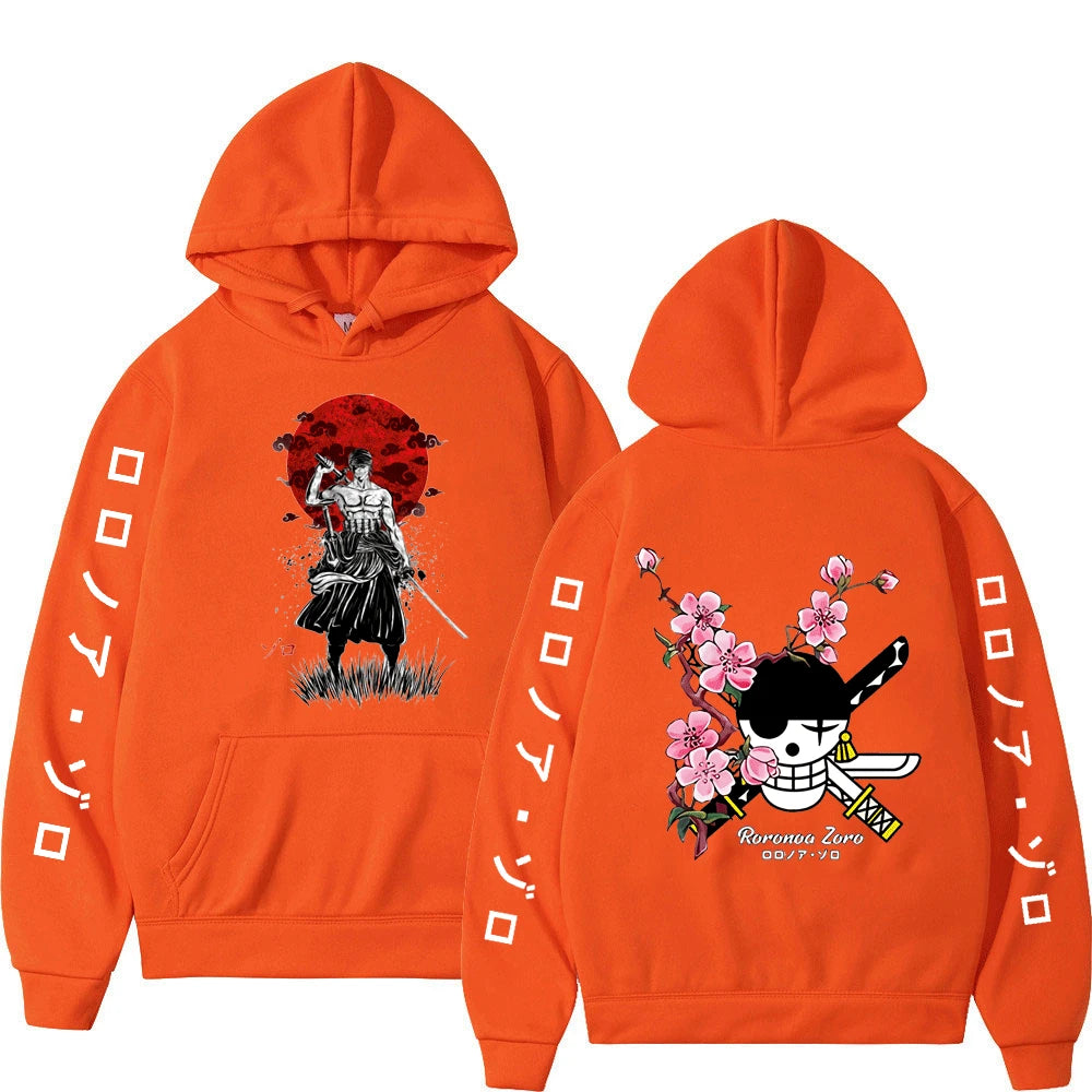 Japanese Anime One Piece Luffy Roronoa Zoro Sanji Harajuku Hoodies Men's Women