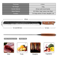 High Carbon Steel Slicing Carving Knife Hand Forged Brisket Knife Ultra