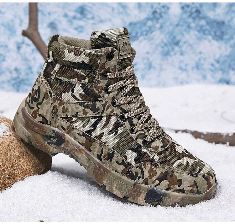 Winter Camouflage Snow Boots Men Thickening Cold Proof Warm and Plush