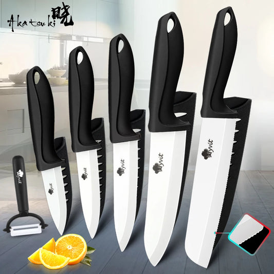 Ceramic Knives Kitchen Knives 3 4 5 6 inch Paring Utility Slicing Chef Set+Peeler