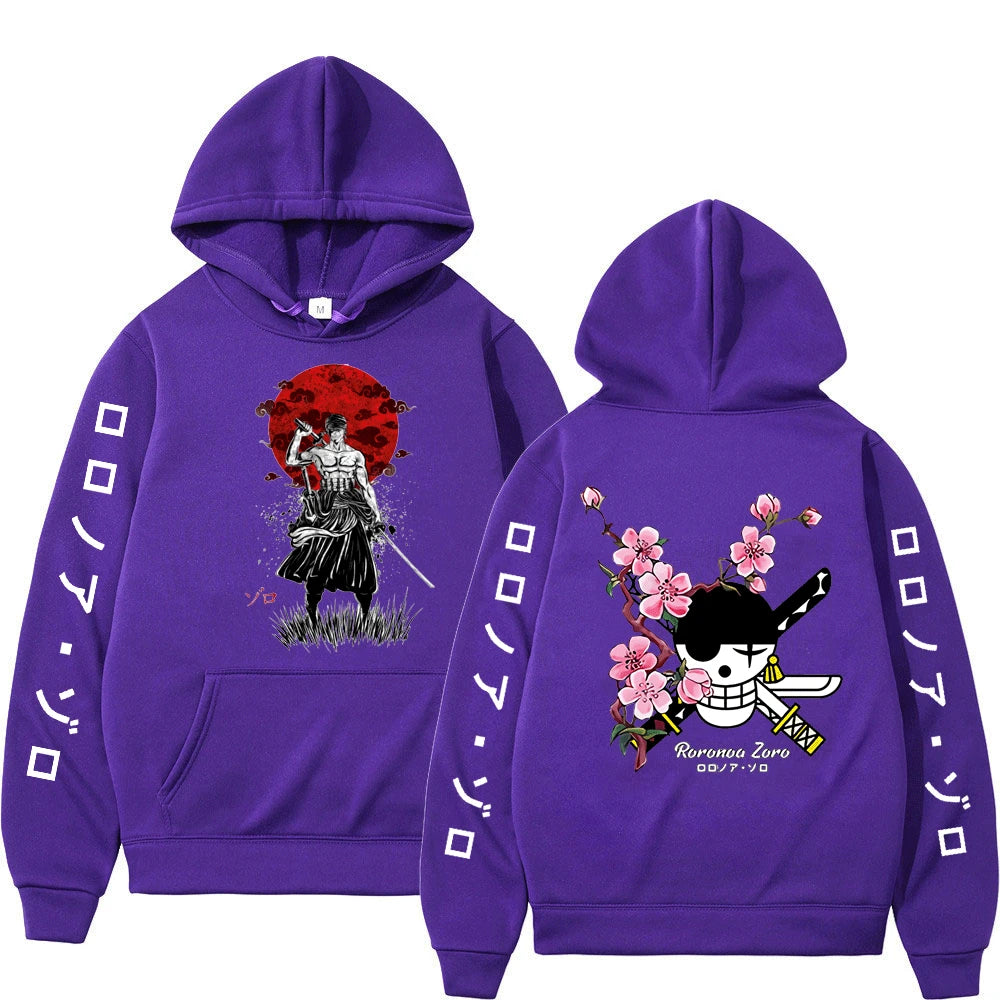 Japanese Anime One Piece Luffy Roronoa Zoro Sanji Harajuku Hoodies Men's Women