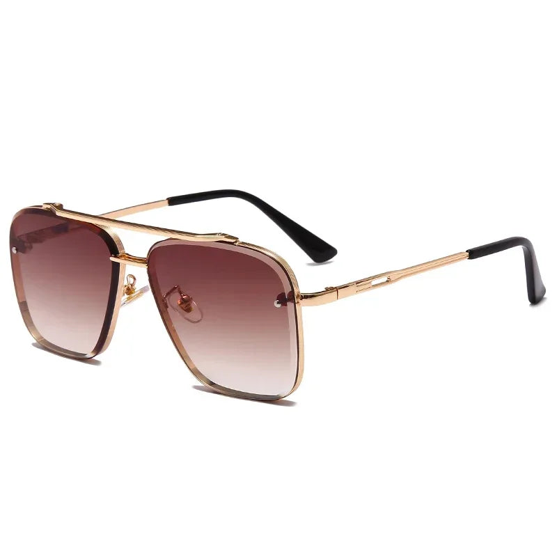 Sunglasses Cool Men Vintage Luxury Brand Design Metal Sun Glasses Women