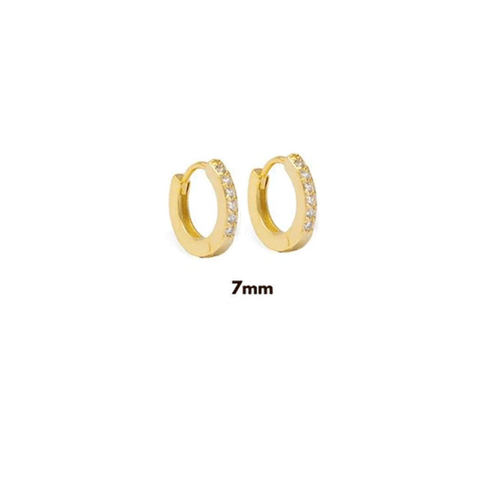 ANDYWEN 925 Sterling Silver Gold Zircon CZ 5mm 6mm 7mm 8mm To 13mm Huggies Hoops Piercing Pendiente Clips Luxury Fine Jewelry