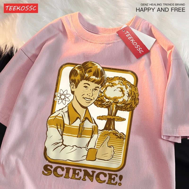 Science Variant Explosion Laboratory T-Shirts Men Harajuku Breathable Tshirts Oversized Loose Tshirts Fashion Cotton Tee Clothes