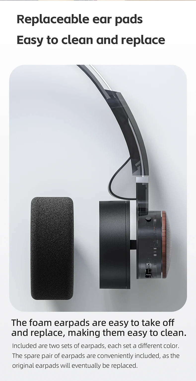 FIIO EH11 On-Ear Bluetooth Headphones, Powerful Bass & LDAC Hi-Res Audio, Lightweight Retro Design, 30H Battery, Dual Device & A