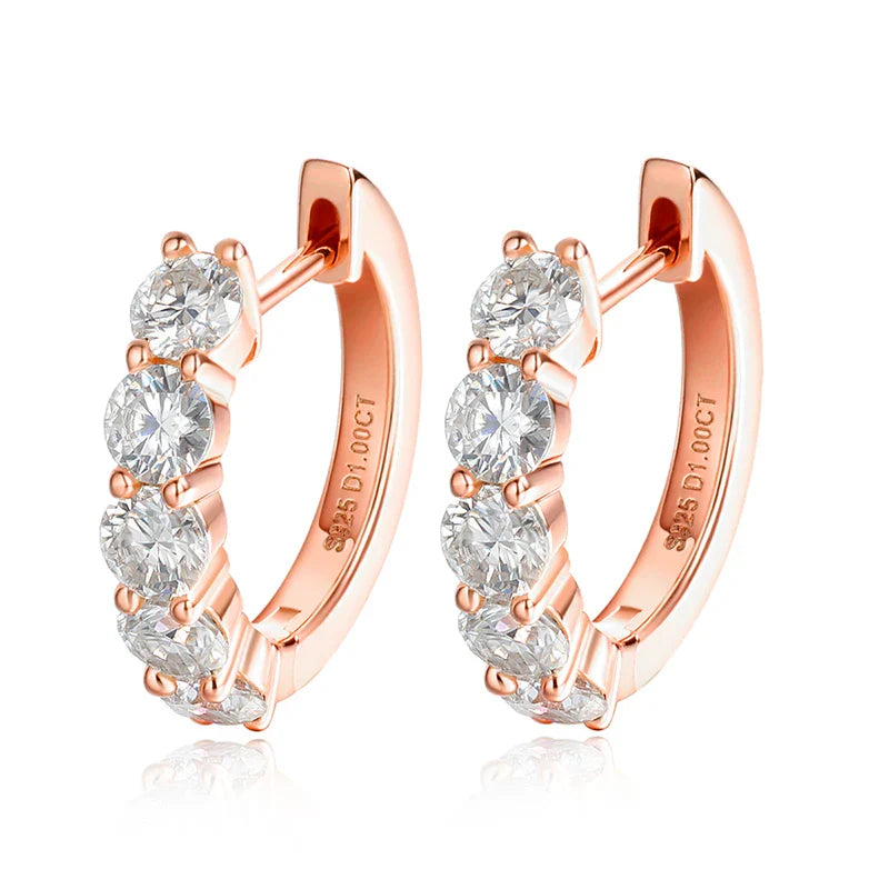 Smyoue Each 0.2CT 3.5mm Certified All Moissanite Hoop Earrings for Women Classic Sparkly Bridal Jewelry Pure 925 Plated 18K