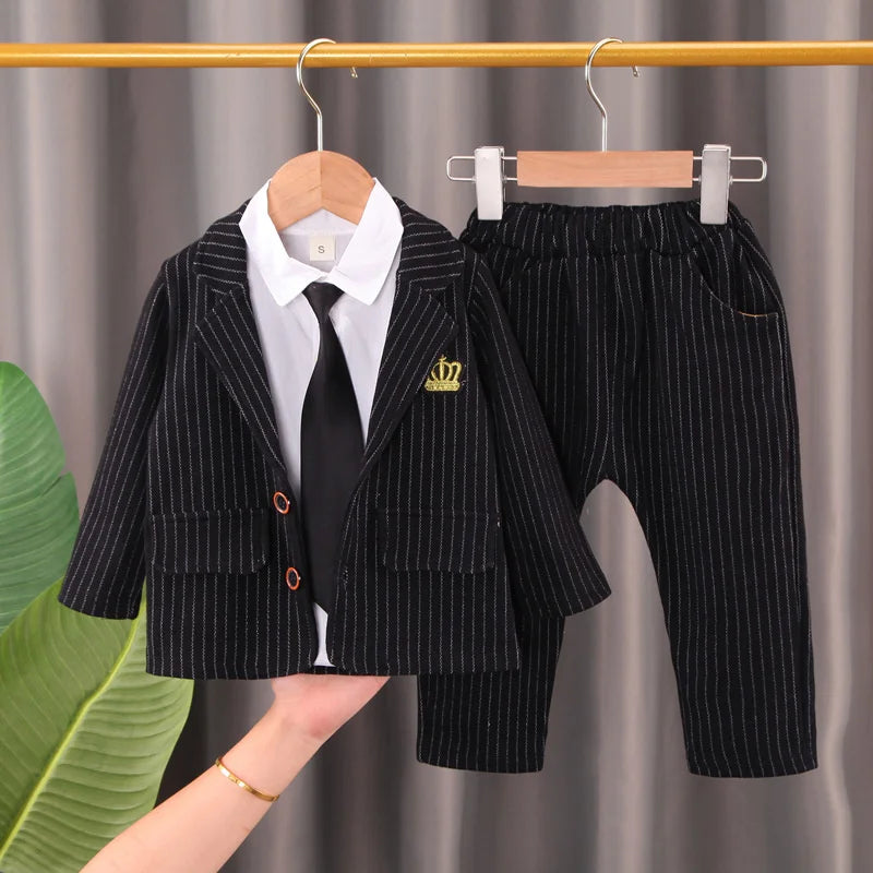 New Spring Autumn Baby Boys Clothes Children Coat Shirt Pants 3Pcs/Sets Toddler Gentleman Suit Infant Outfits Kids Tracksuits