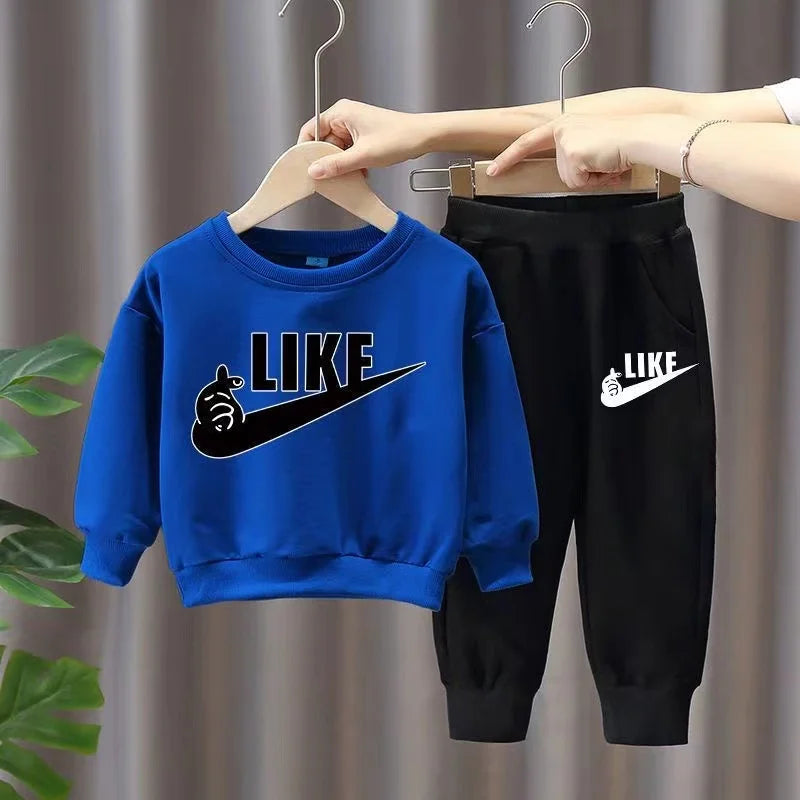 Autumn Kid Boy Clothes Set Children Girls Letter Printed Sweatshirt Top And Pants Bottom 2PCS Suit Baby Long Sleeve Tracksuits