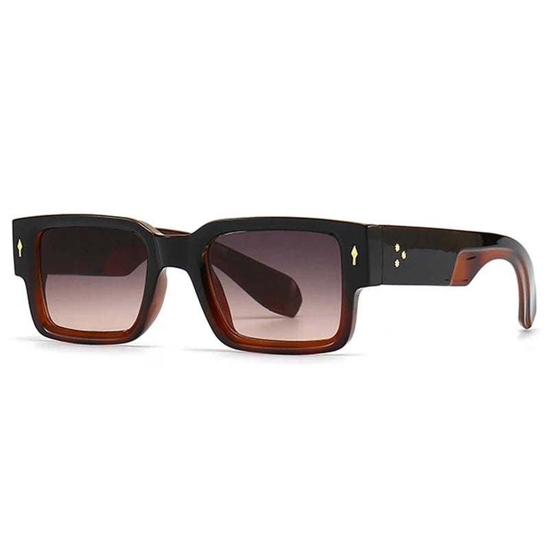 Men Sunglasses Vintage Punk Gradient Women Trending Dark Green Sunglasses