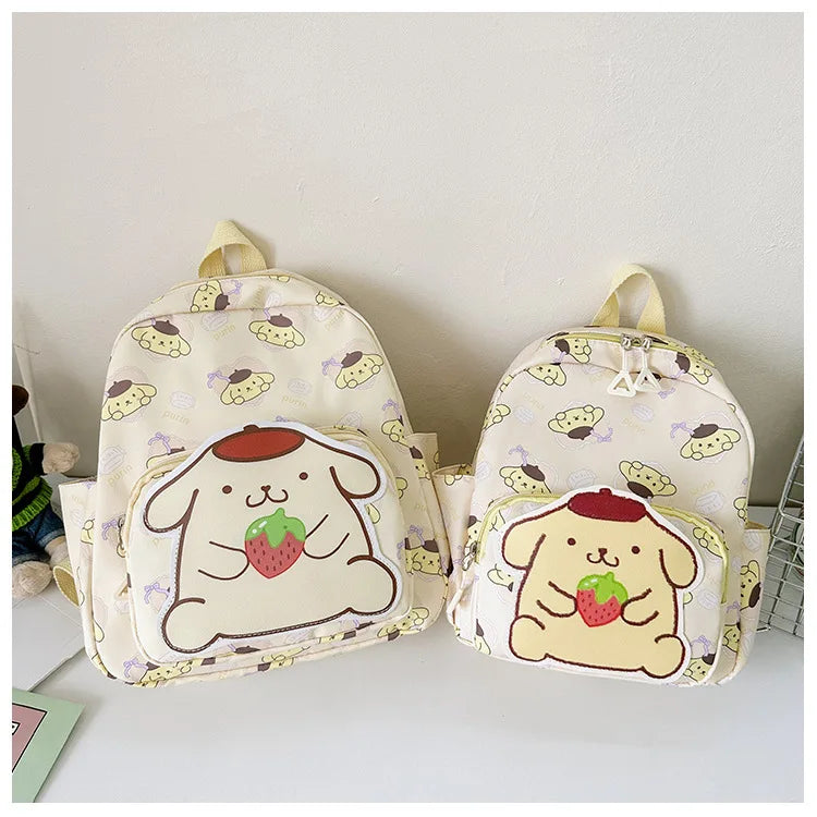 Anime Cartoon Kuromi Melody Cinnamoroll Backpack Boys Girls Cartoon Hello Kitty Kawaii Canvas Fashion Children's Schoolbag