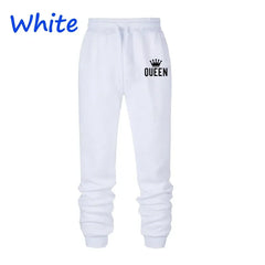 Queen Letter Printed Women Men Sweatpants Long Pants Jogger Trousers Womens