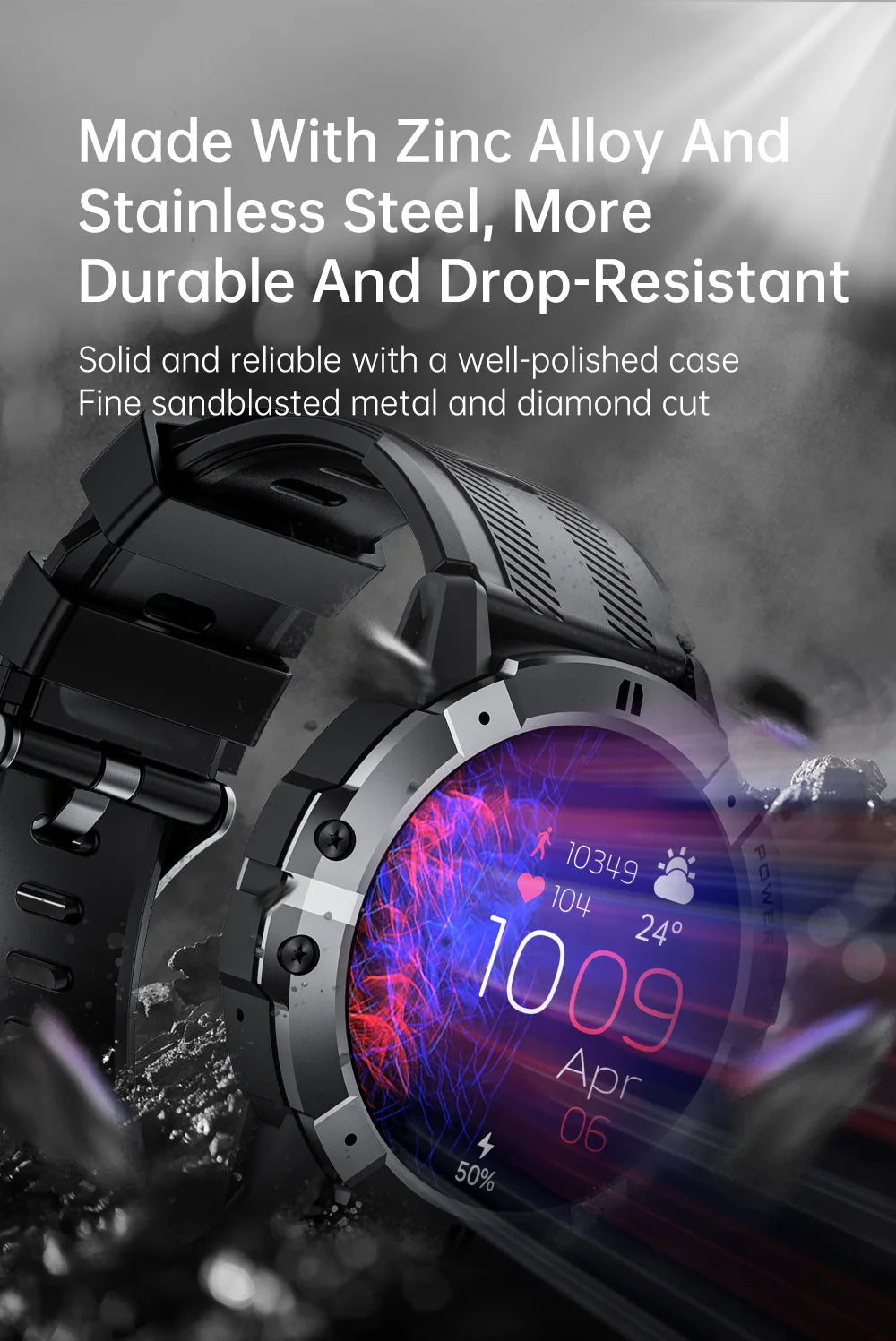 CUBOT C29 SmartWatch 1.52-inch 1ATM Waterproof Sport Watch for Men 410mAh Battery, Bluetooth Call, Heart Rate&24H Health Monitor