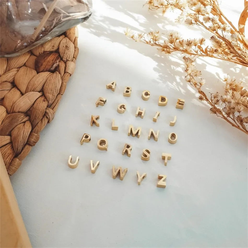 eManco 6MM Heart Dainty Initial DIY Necklace Gold Color Letter Choker Necklace For Women Pendant Jewelry Gift