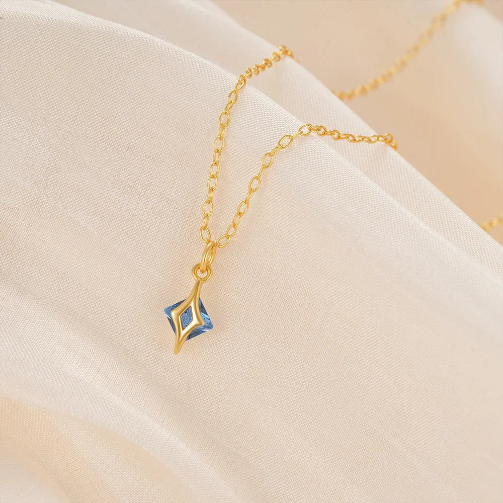 Aide 925 Sterling Silver Necklaces Charms for Women Crystal Cross Clavicle Collar Chain Simple Choker Necklace Accessories Gift