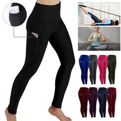 Fashion Women's High Waist Skinny Fitness Exercise Leggings with Pockets Gym