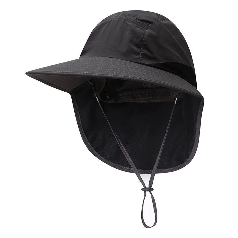 Outdoor Sun Hat for Women Youth Girls 50+ UPF Protection Safari Cap Wide Brim Fishing Hat with Neck Flap BeacH