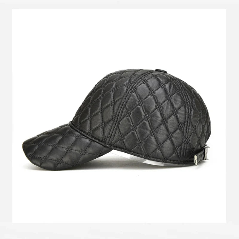 2026  Spring Genuine Sheepskin Leather 55-61CM Black Baseball Caps For Man Casual Street Gf Gorras Dad Hat