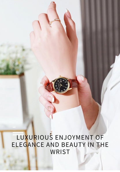 CHRONOS Luxury Watch For Woman High Quality Ladies Quartz Watch Waterproof Date Leather Women Watches reloj+box