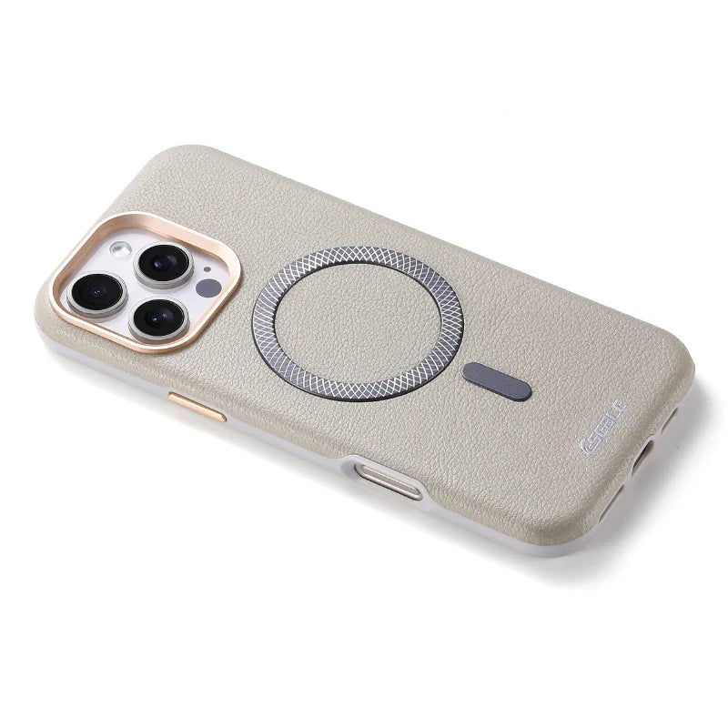 Solid Color Leather For Magsafe Magnetic Shockproof Phone Case For iPhone 17 Pro Max 15 13 14 16 Pro Max Bumper Cover