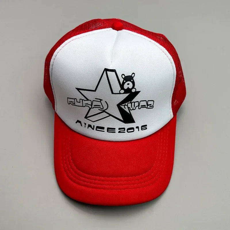 New Cool Street Hip Hop Letter Colorful Meshed Men Women Baseball Hats Cotton Summer Adjustable Breathable Snapback Sport Caps