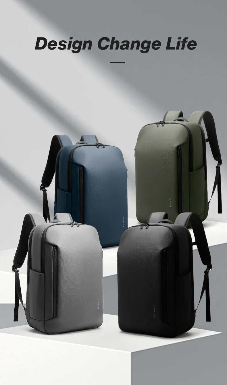 BANGE New Casual Multi-Pockets Big Capacity Daily 15.6inch Laptop Light Waterproof For Business Trip Roomy Men Backpack with YKK