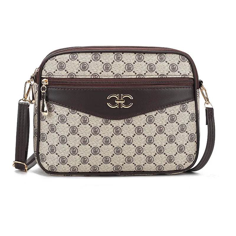 Middle-aged Handbag Four Layer Mobile Phone Purse Old Flower Bag