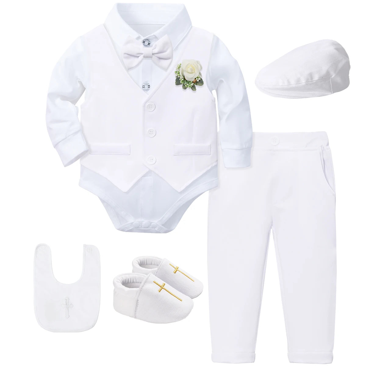Outfit Boy Infant Baby Church Christening Suit Toddler White Blessing Set Newborn Easter Birthday Party Gift Clothes